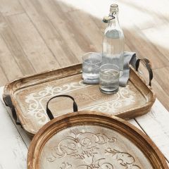 Ornate Fir Wood Serving Tray
