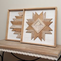 Southwestern Design Wood Wall Art Set of 2