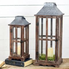 Rustic Candle Lantern Set of 2