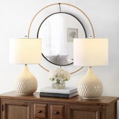 Textured Ceramic Modern Table Lamp Set of 2