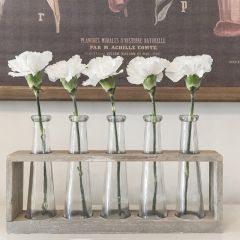 Wood Crate With 5 Glass Jars