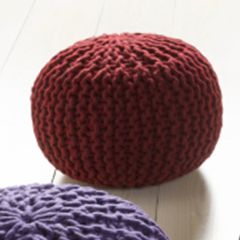 Bright Knit Pouf Ottoman