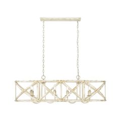 Antique Ivory Open Frame Linear Pendant Light