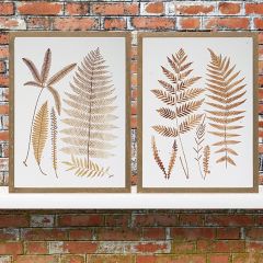 Fern Fronds Framed Glass Wall Decor Set of 2