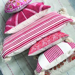 Tasseled Striped Lumbar Pillow