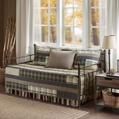 5 Piece Plaid Day Bed Cover Set