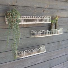 Wire and Wood Wall Shelf Set of 3