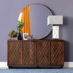 Sophisticated Farmhouse Stained Wood Sideboard