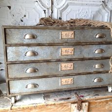 Numbered Metal Console Table With 4 Drawers