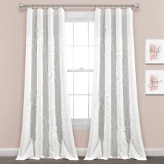 Pretty Pale Ruffle Curtain Panel Set of 2