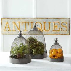 Weathered Tin ANTIQUES Sign