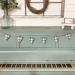 Plaid Wood Triangles Banner