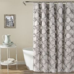 Smoky Ruffle Diamond Shower Curtain