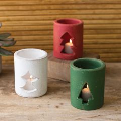 Tree Cutout Votive Holders Set of 3