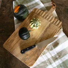Rustic Carved Mango Wood Cutting Board