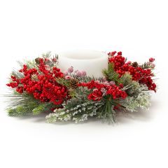 Pine and Berry Candle Ring
