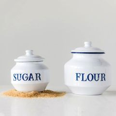 Enameled Farmhouse FLOUR Canister