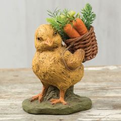 Basket of Carrots Chick Figurine