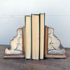 Wood and Metal Cornice Bookends