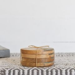 Rustic Round Farmhouse Coasters Set of 4