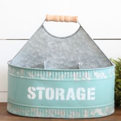 Wood Handle STORAGE Bin 6 Divided Sections