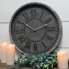 Round Rustic Metal Clock