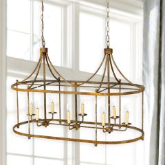 8 Light Rustic Linear Chandelier