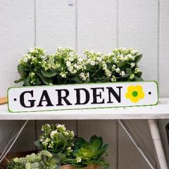 Enameled Metal Garden Sign