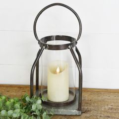 Industrial Farmhouse Candle Lantern 10 inch