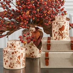 Fall Leaves Lidded Ceramic Containers Set of 3