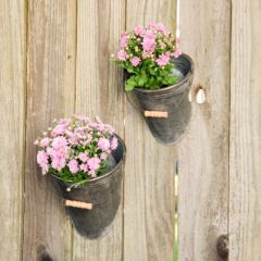 Farm Bucket Wall Pockets Set of 2