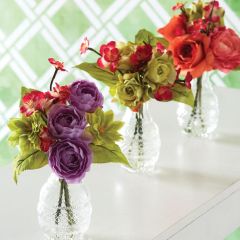 Colorful Faux Floral Arrangements Set of 3