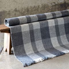 Plaid Fringe Wool Accent Rug
