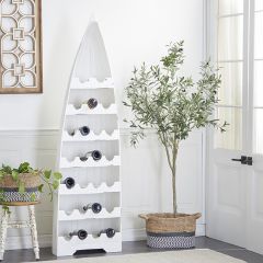 Distressed Wooden Canoe Wine Rack