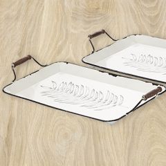 Distressed Decorative Serving Trays Set of 2