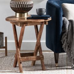 Mango Wood Folding End Table