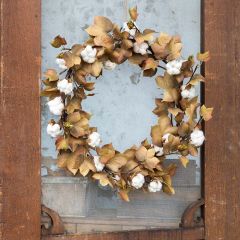 Harvest Season Cotton Wreath