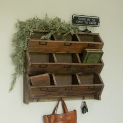 9 Cubby Wooden Wall Storage