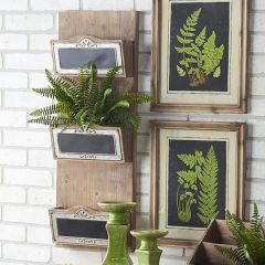 3 Compartment Wall Storage Unit With Chalkboard Front