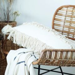 Decorative Wool and Cotton Accent Pillow 28 Inch