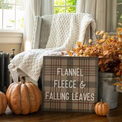 Plaid Flannel And Fleece Fall Sign