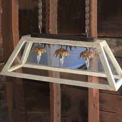 Wood Framed 3 Light Linear Pendant