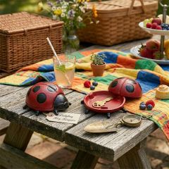 Painted Iron Ladybug Key Hider