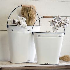 Classic Enamel Bucket Set of 2