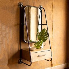 Accent Mirror With Drawer Shelf