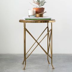 Round Mango Wood Side Table