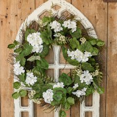 Faux Geranium Wreath