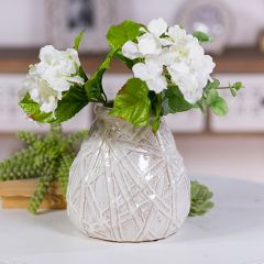 Abstract Weave Print Ceramic Pot