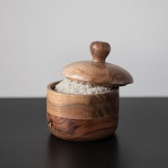 Acacia Wood Spice Jar With Lid