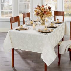 Jacquard Damask Leaf Pattern Tablecloth